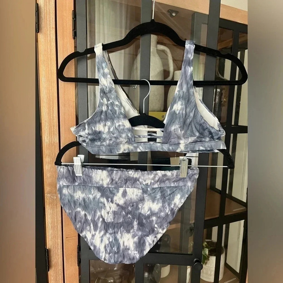 Athleta Bikini Set Tulum Ladder Tie Dye Print boho swimsuit tank top - Picture 4 of 14